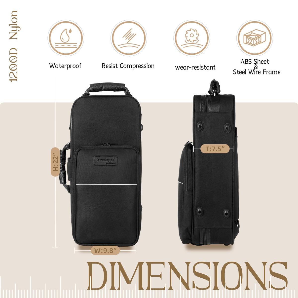 Rectangular Trumpet Case with Backpack Straps E44924