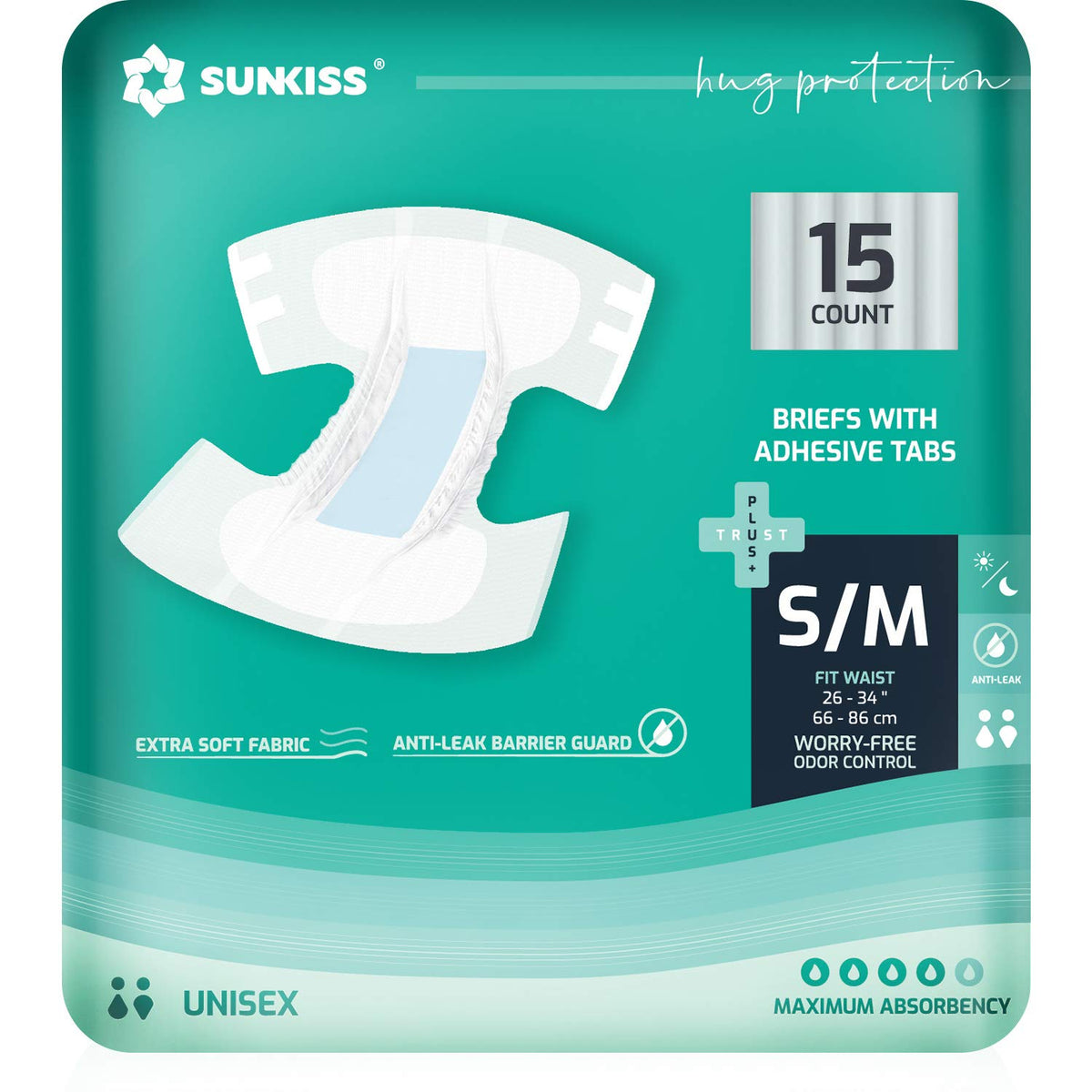 Adult Diapers Small/Medium 15 Count & Wet Wipes 200 Count Q698