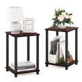 Set of 2 Dark Cherry Black End Table Z1003