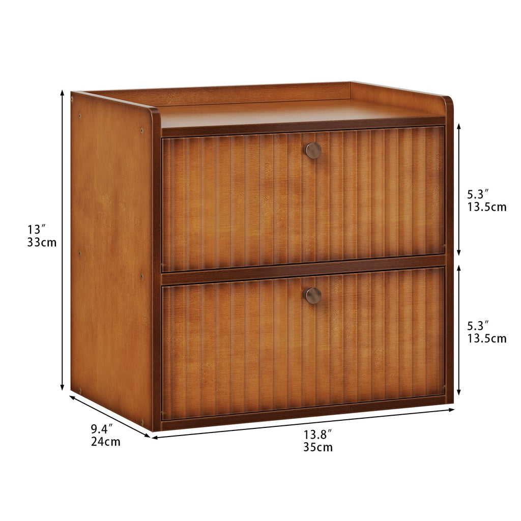 Rustic Bamboo Bread Box Double Layer Large Capacity S566