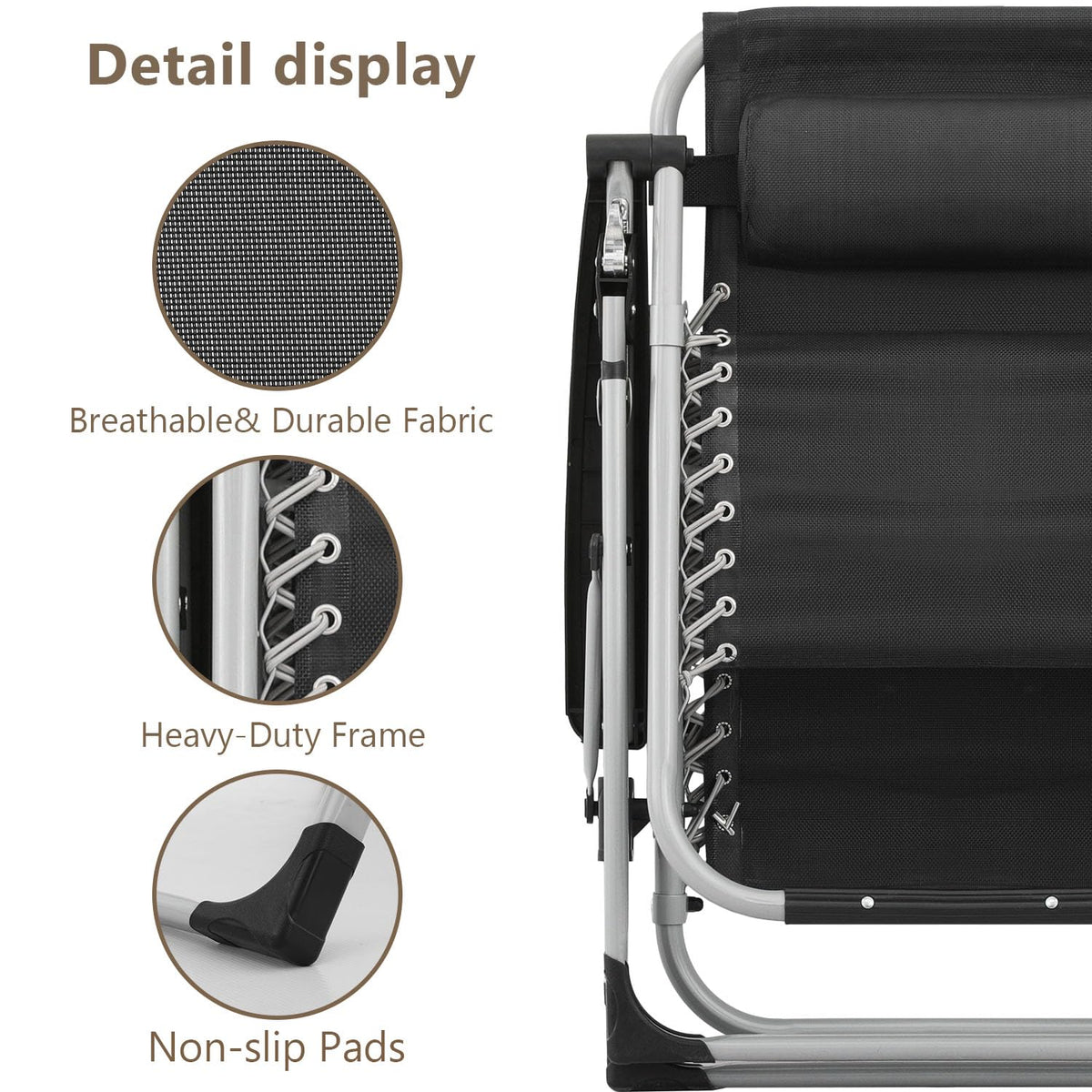 Zero Gravity Lounge Chair Black S763