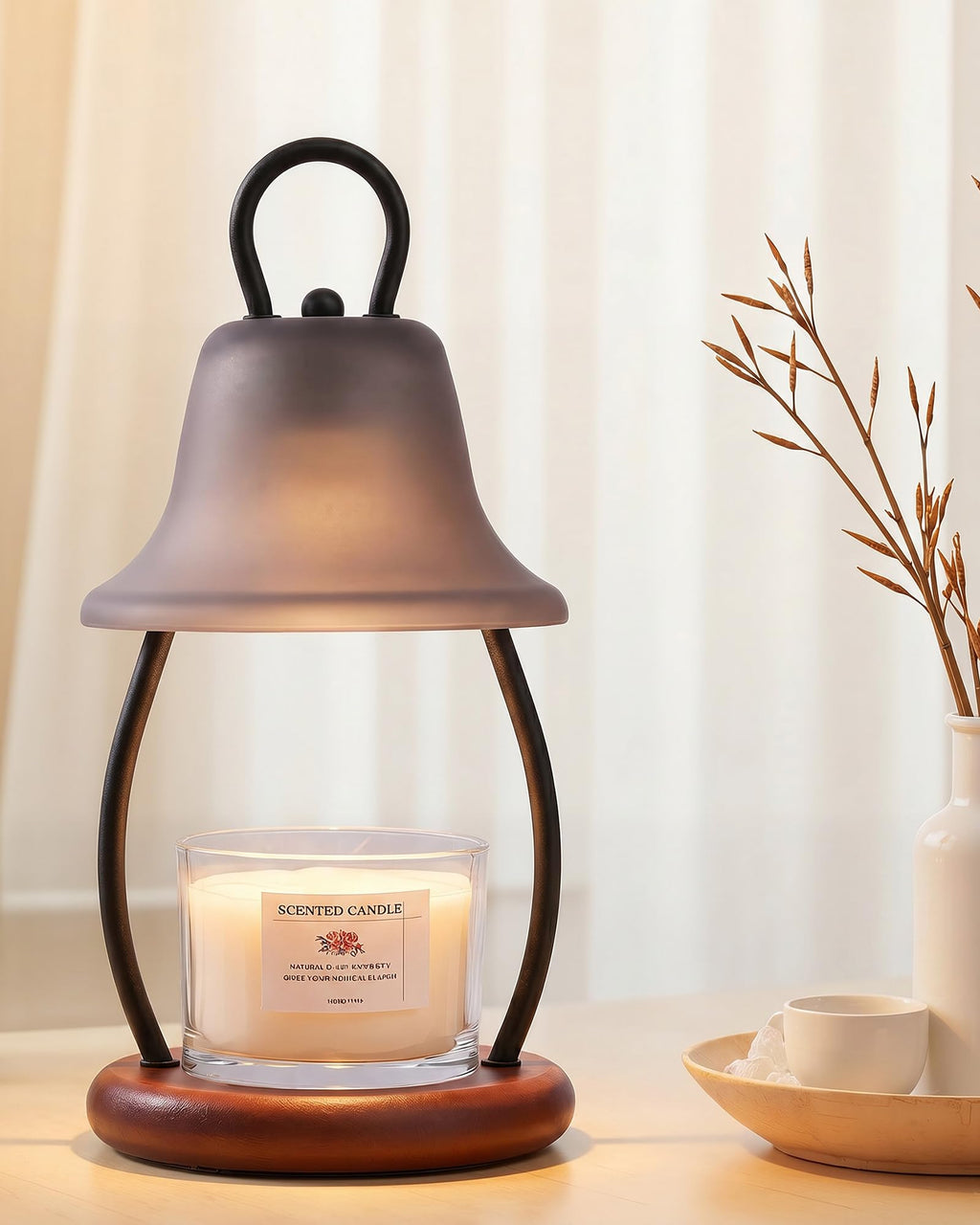 Black Dimmable Candle Warmer Lamp with Timer M936