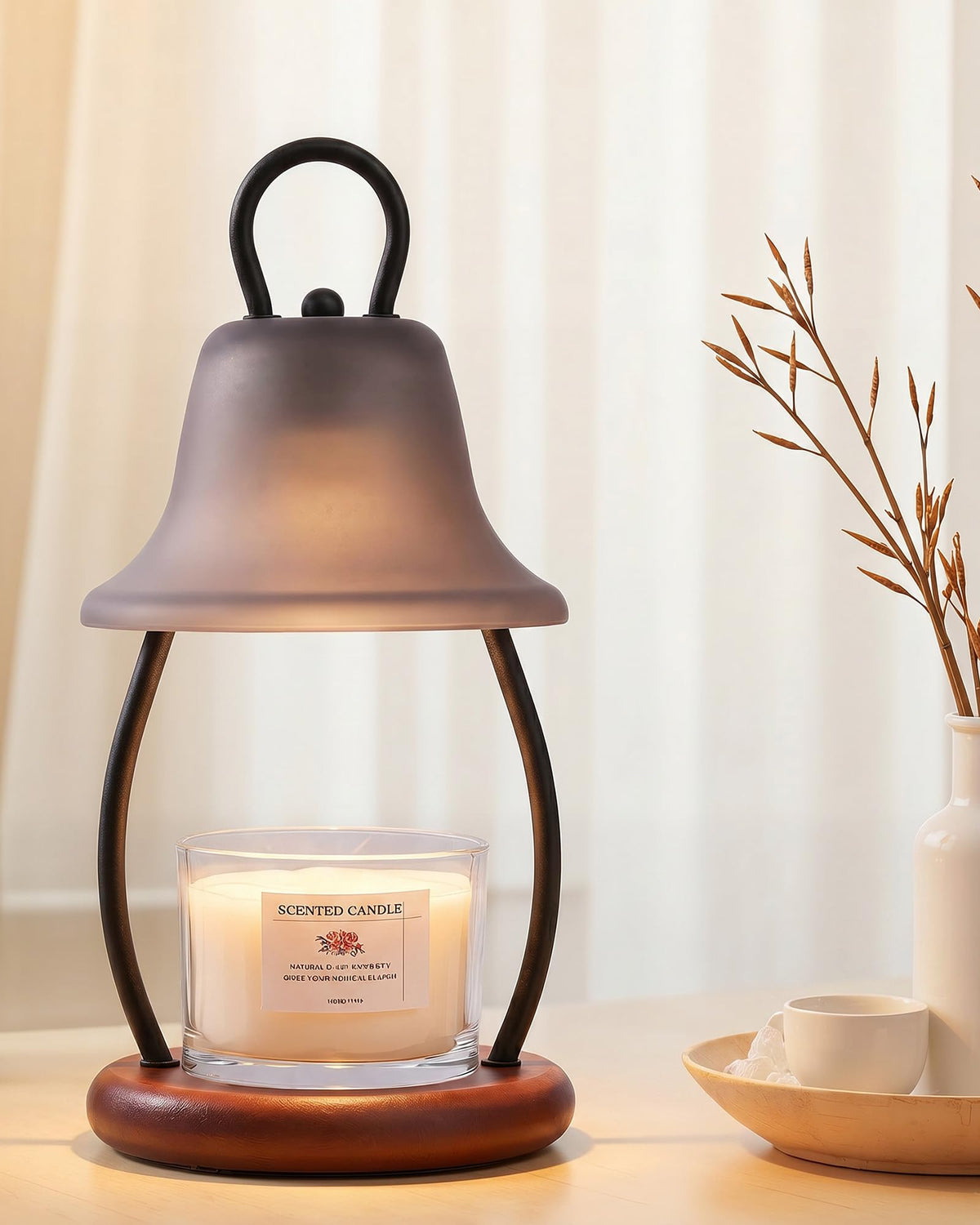 Black Dimmable Candle Warmer Lamp with Timer M936