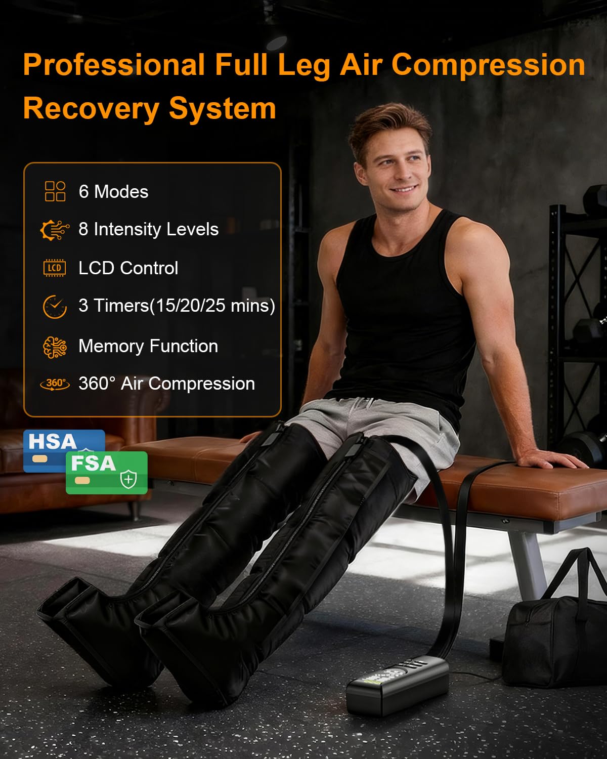 Black Medium Leg Compression Boots Z6793