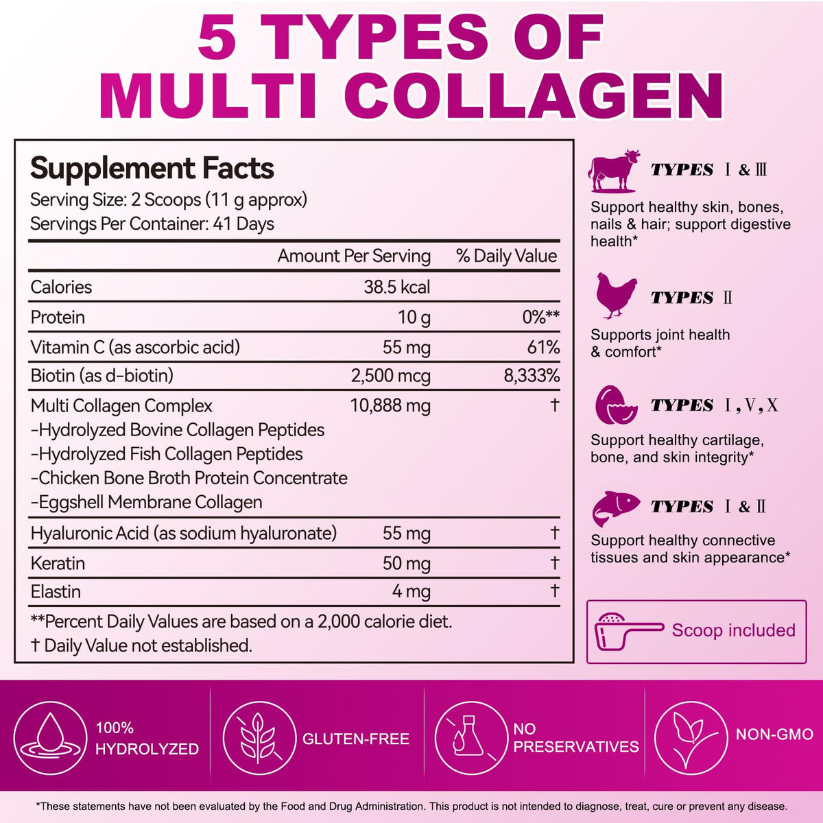 Unflavored Hydrolyzed Collagen Peptides Powder 16 OZ L9284