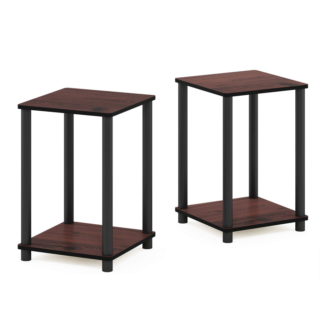 Set of 2 Dark Cherry Black End Table Z1003