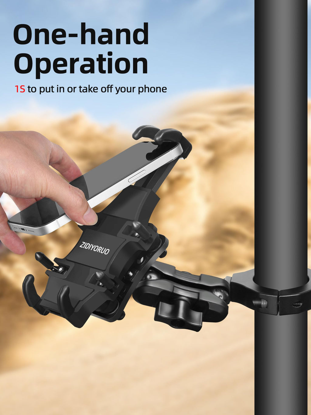 UTV Phone Mount Holder with Vibration Dampener N8508