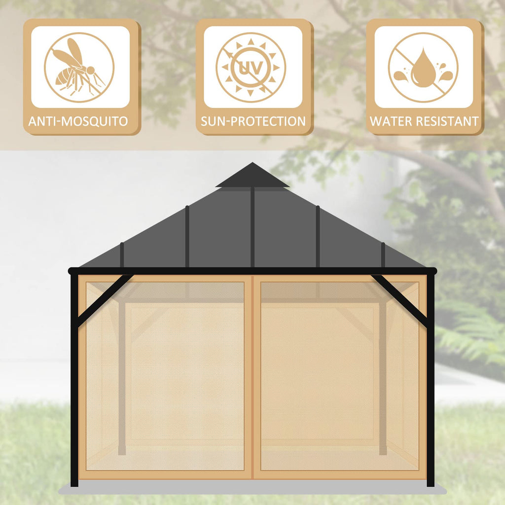 8x8 ft 4 Panel Gazebo Mosquito Netting B761555