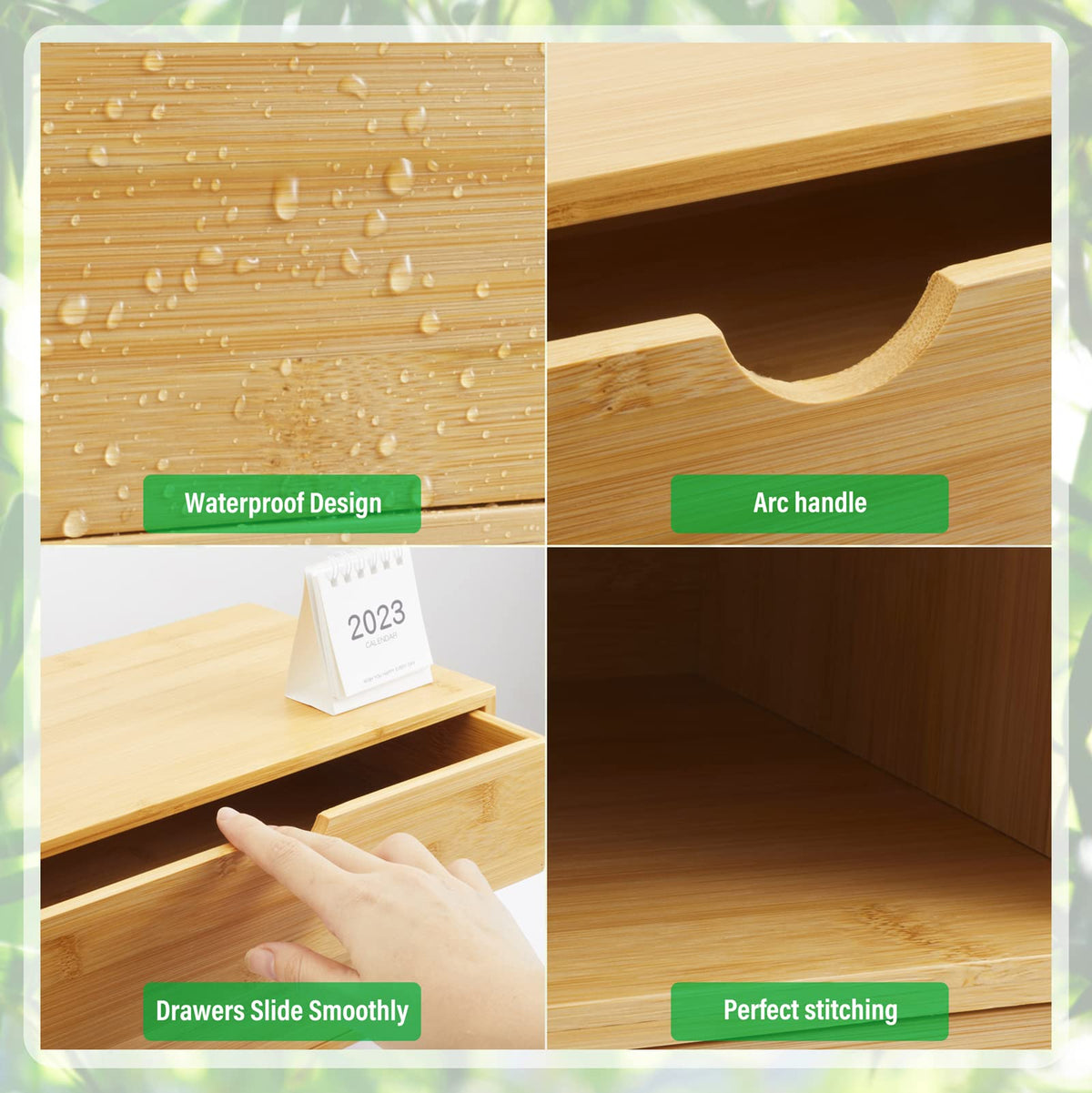 Bamboo Desk Organizer with Drawers F6488