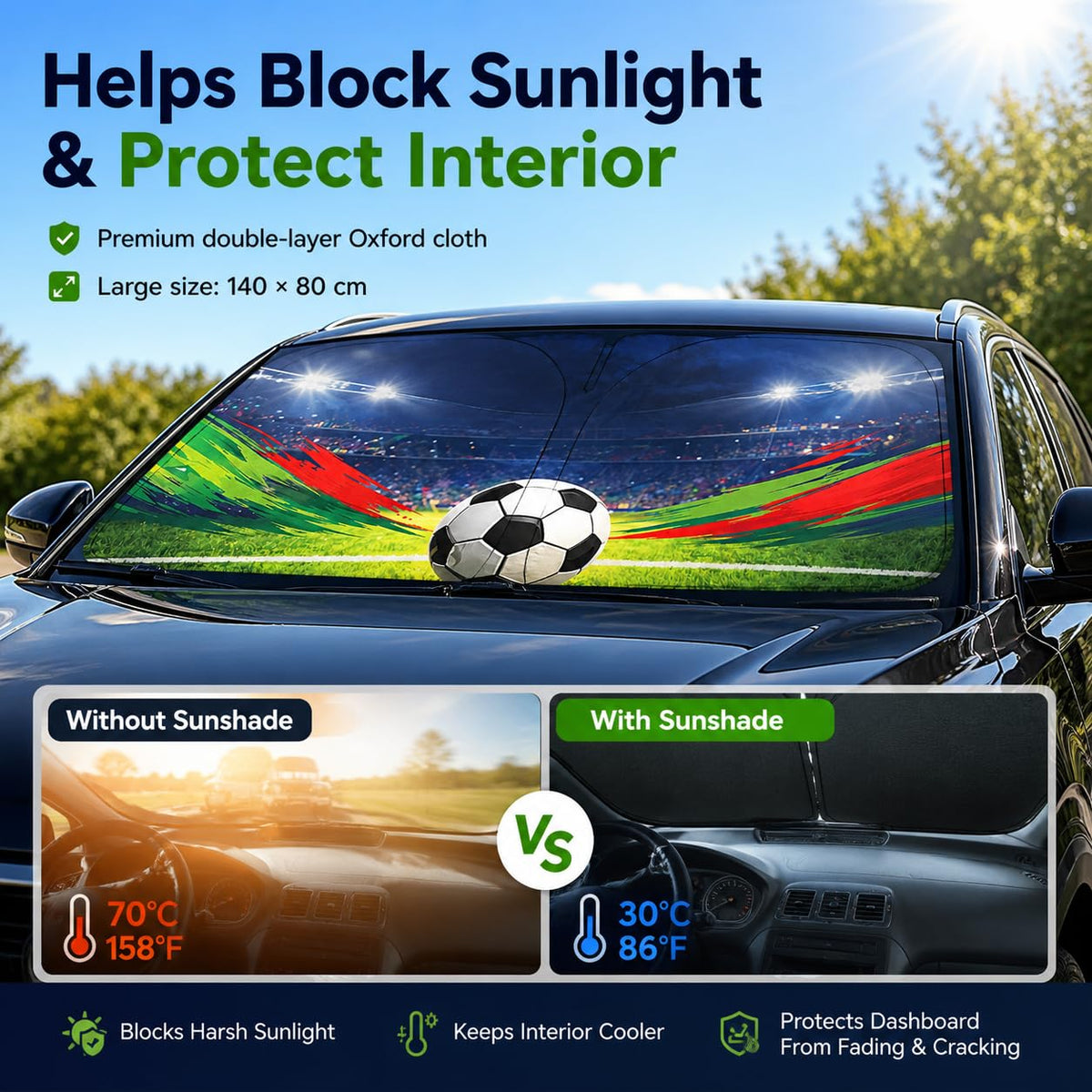 Foldable Front Window Sunshade 140 x 80cm P4741