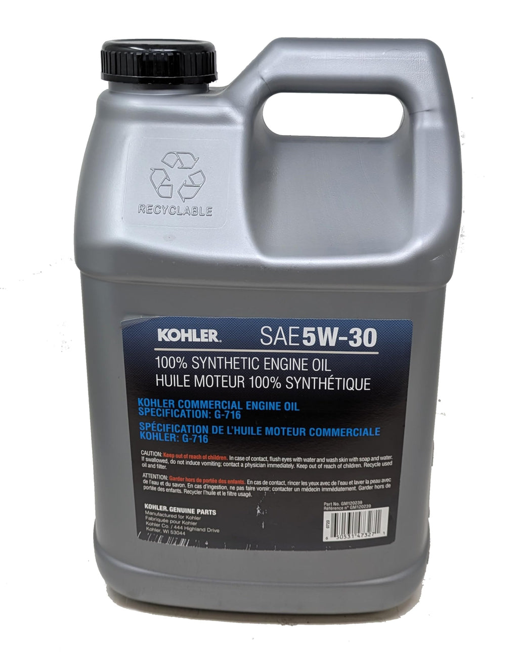 5W-30 Full Synthetic Oil 2.5 Gallon Bottle W107