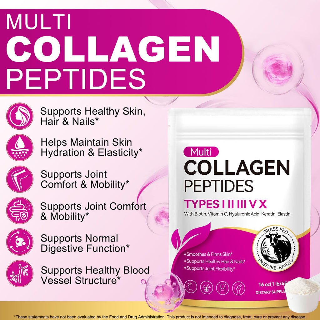 Unflavored Hydrolyzed Collagen Peptides Powder 16 OZ L9284