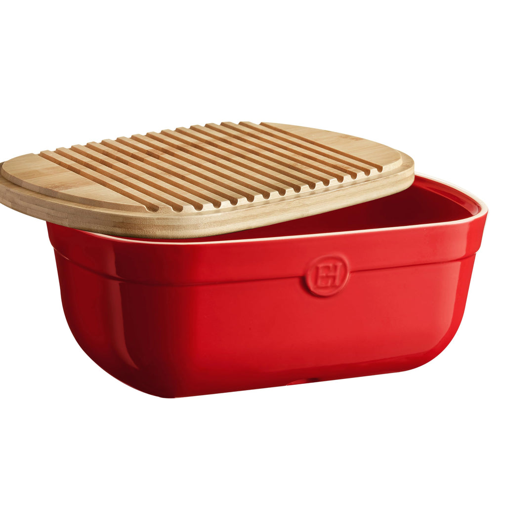 Ceramic Bread Box 14"x 9.85"x 6" Burgundy T83655