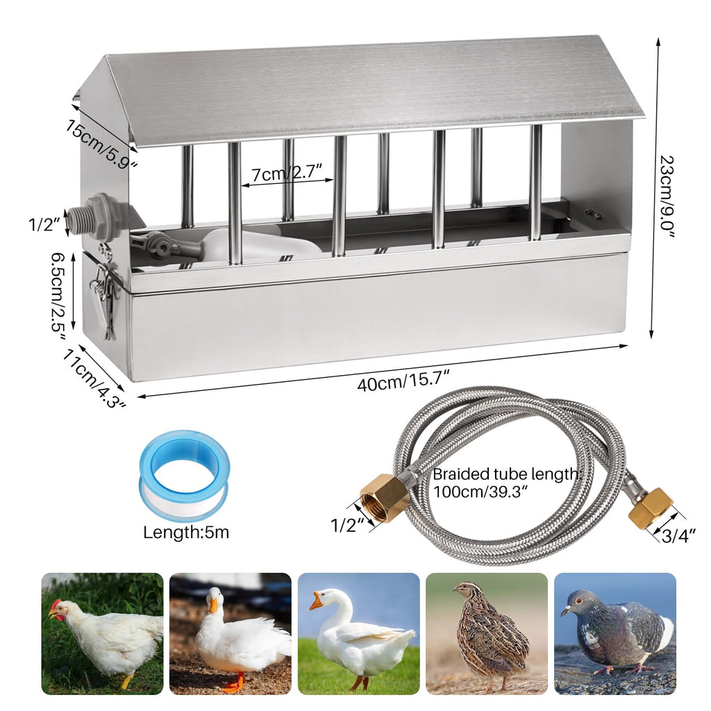 Stainless Steel Automatic Chicken Waterer with Float Valve G432245