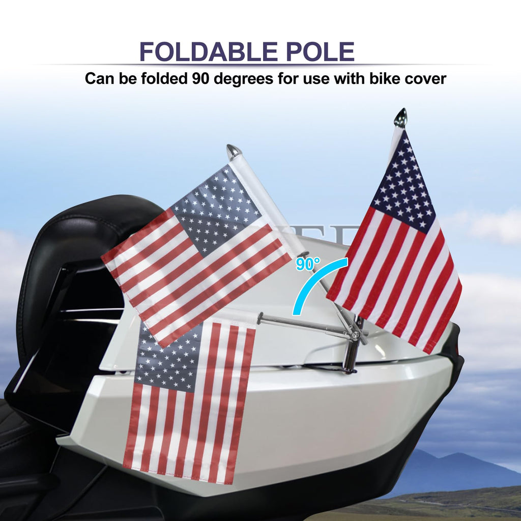 2 Pack Stainless Steel Flag Pole Mount Kit with 6pcs Flags A305088