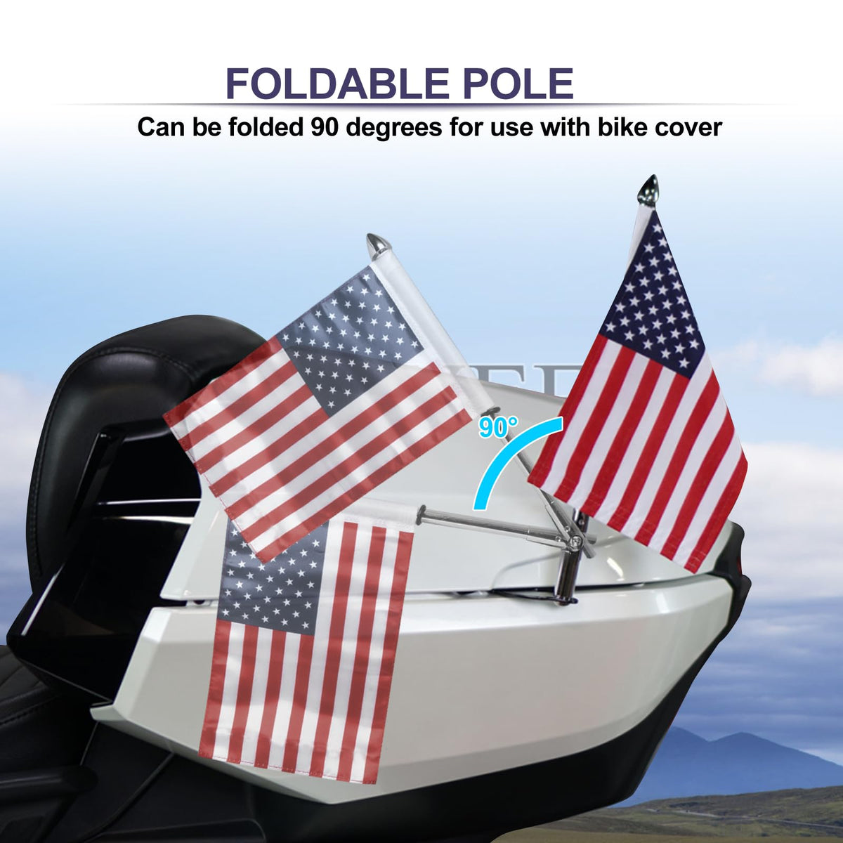 2 Pack Stainless Steel Flag Pole Mount Kit with 6pcs Flags A305088