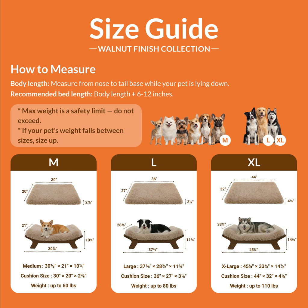 Wood Dog Bed Frame with Foam Mattress K2038