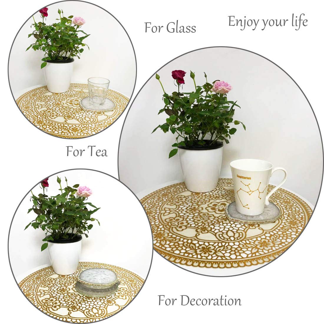 Natural Agate Coasters Set of 4 Q775