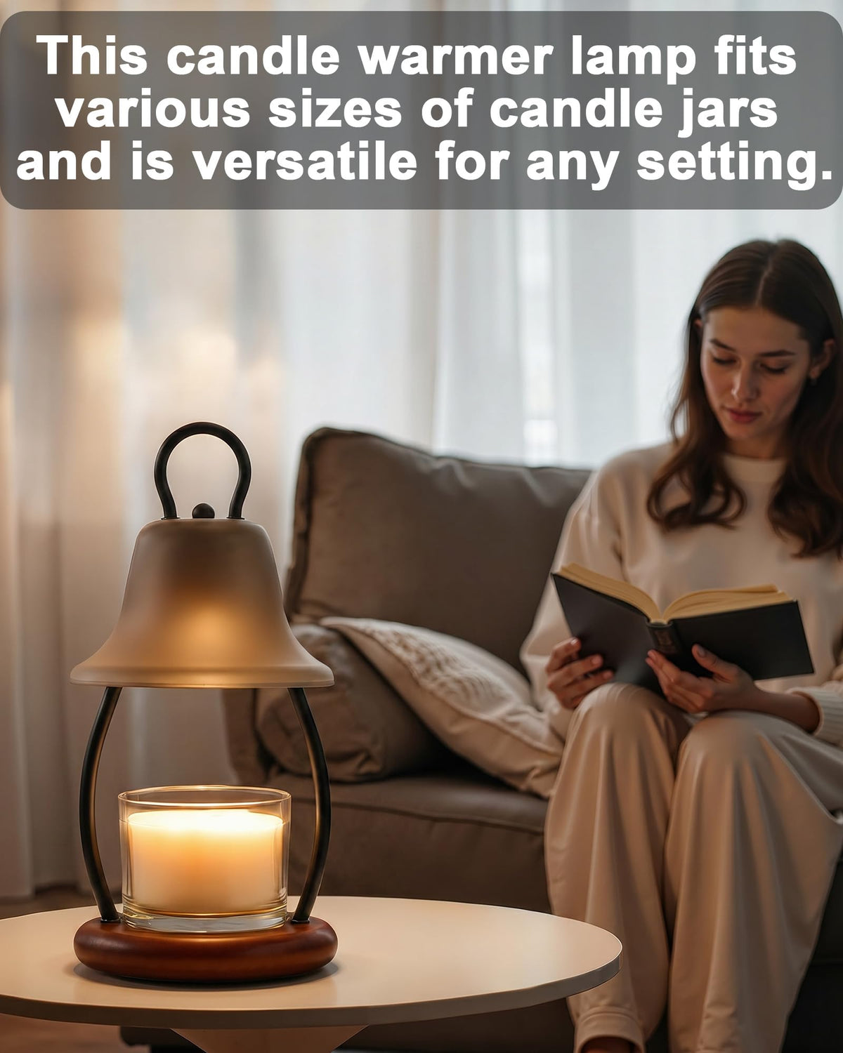 Black Dimmable Candle Warmer Lamp with Timer M936
