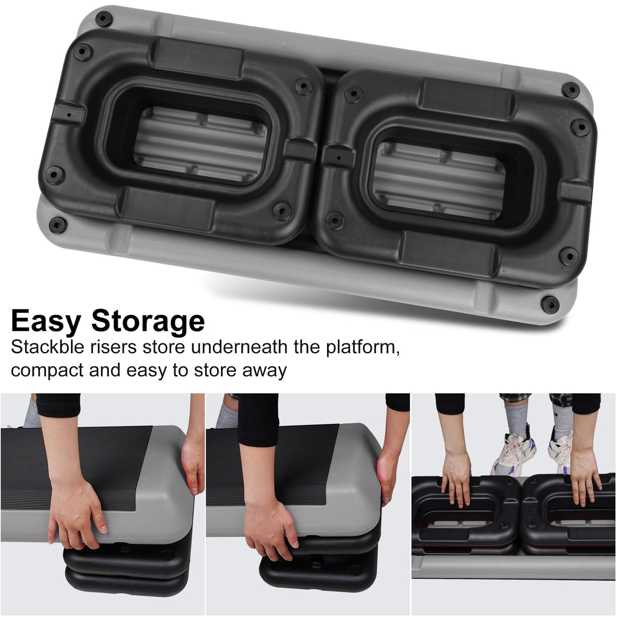 Adjustable Aerobic Stepper with 4 Risers A643
