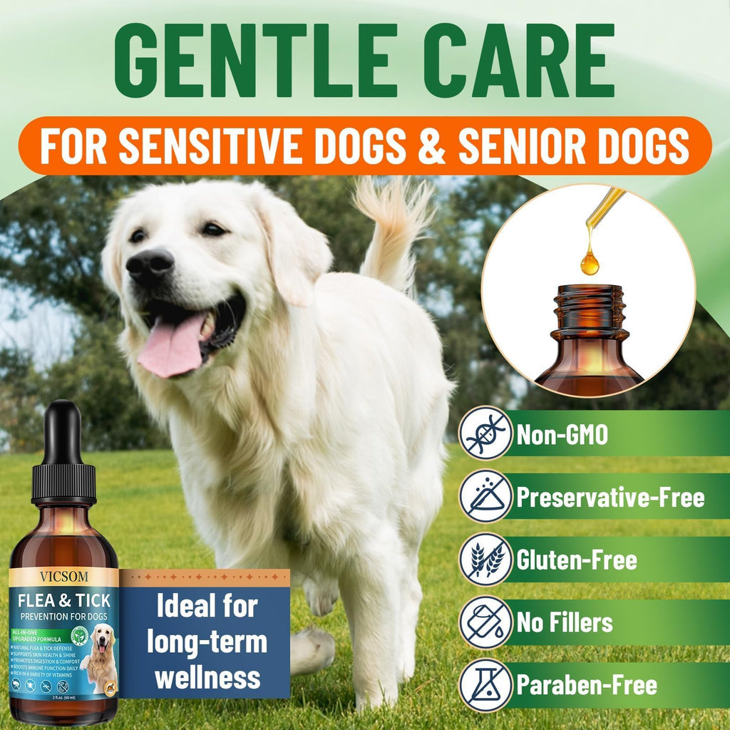 Natural Flea and Tick Prevention for Dogs, 60ml O85463