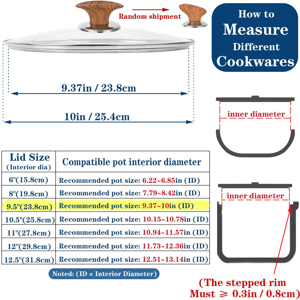 9.5 Inch Glass Lid with Knob F36574