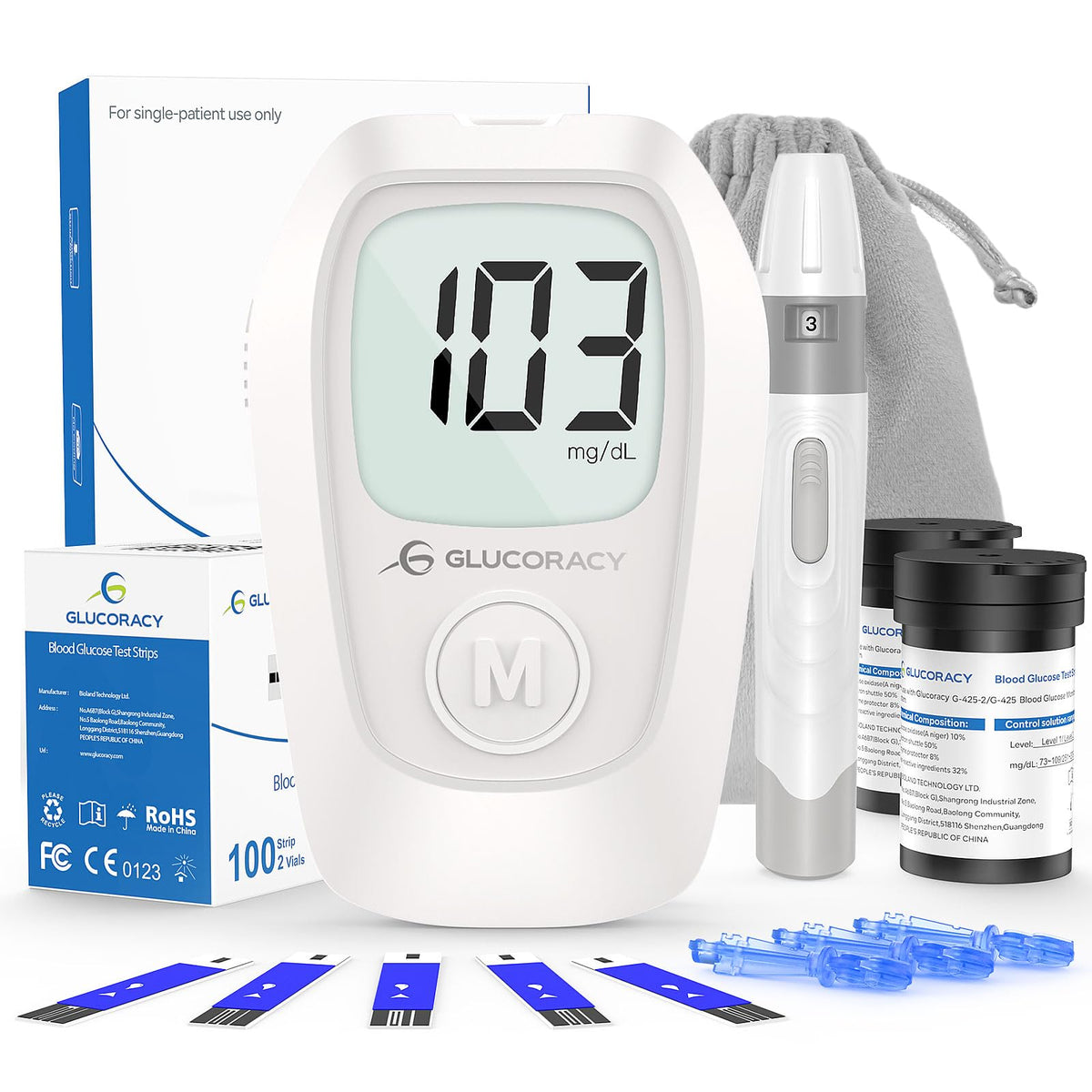 Blood Glucose Monitoring System, 100 Test Strips F18485