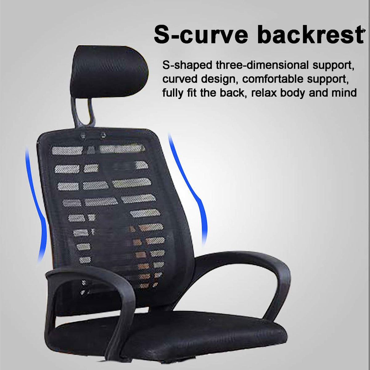 Ergonomic High Back Mesh Office Chair with Headrest Lumbar Support S476