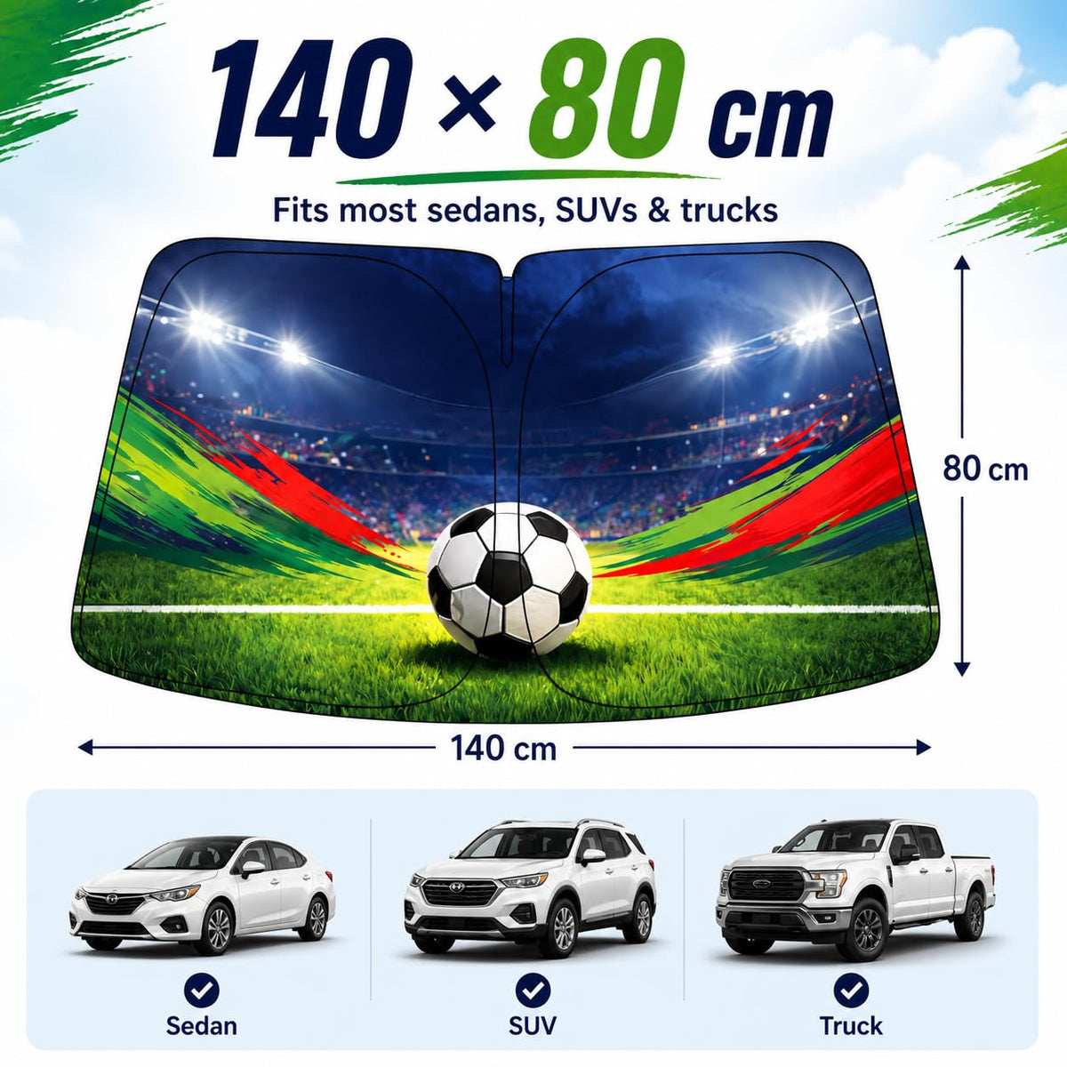 Foldable Front Window Sunshade 140 x 80cm P4741