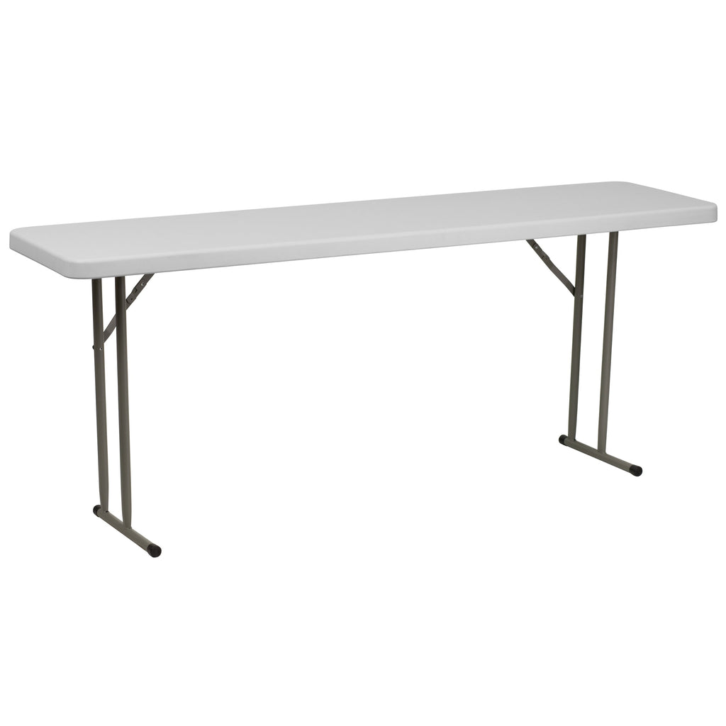 10 Pack 6-Foot Granite White Plastic Folding Table M53317
