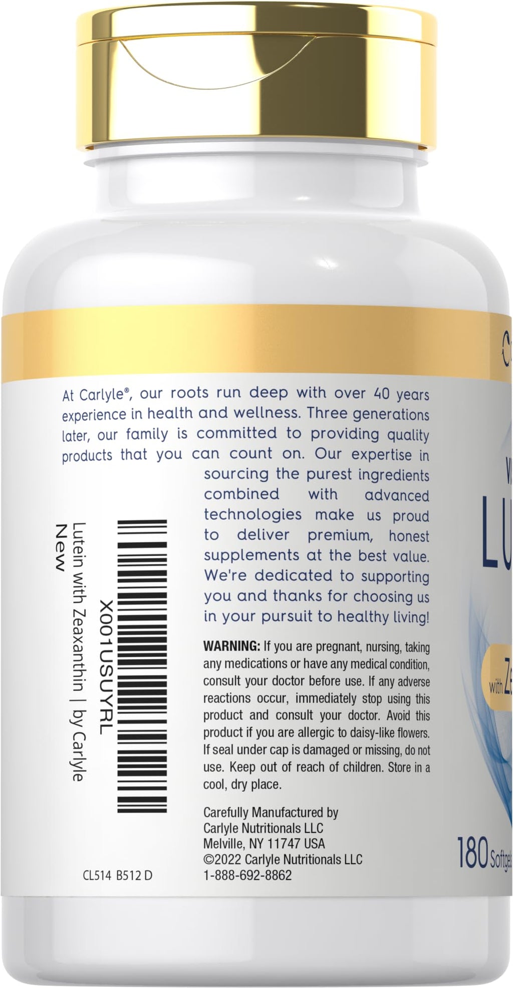 Lutein and Zeaxanthin 40mg 180 Softgels X840