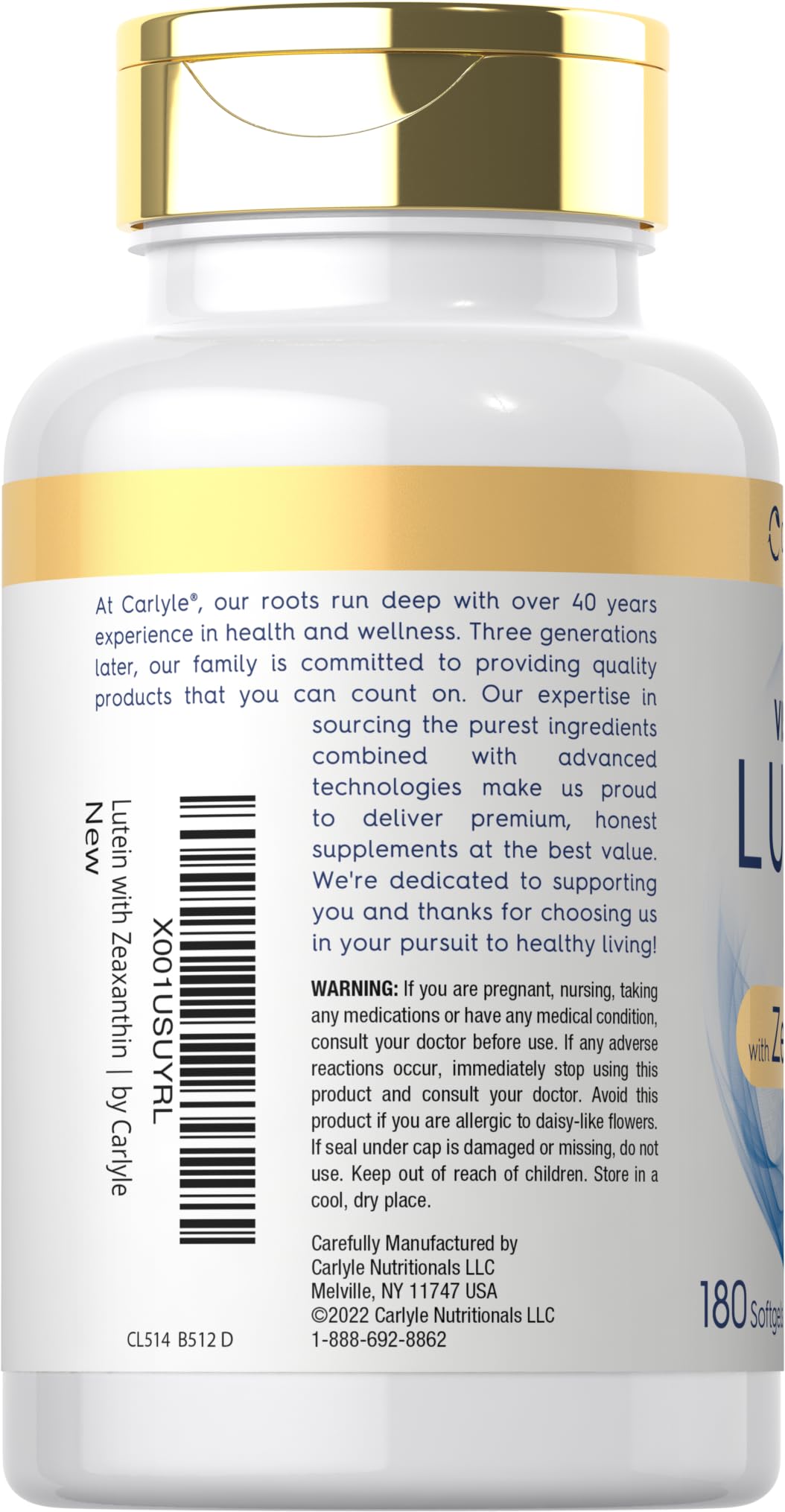 Lutein and Zeaxanthin 40mg 180 Softgels X840
