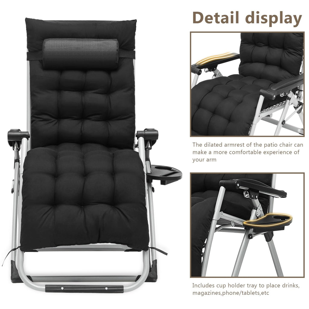 Zero Gravity Lounge Chair Black S763