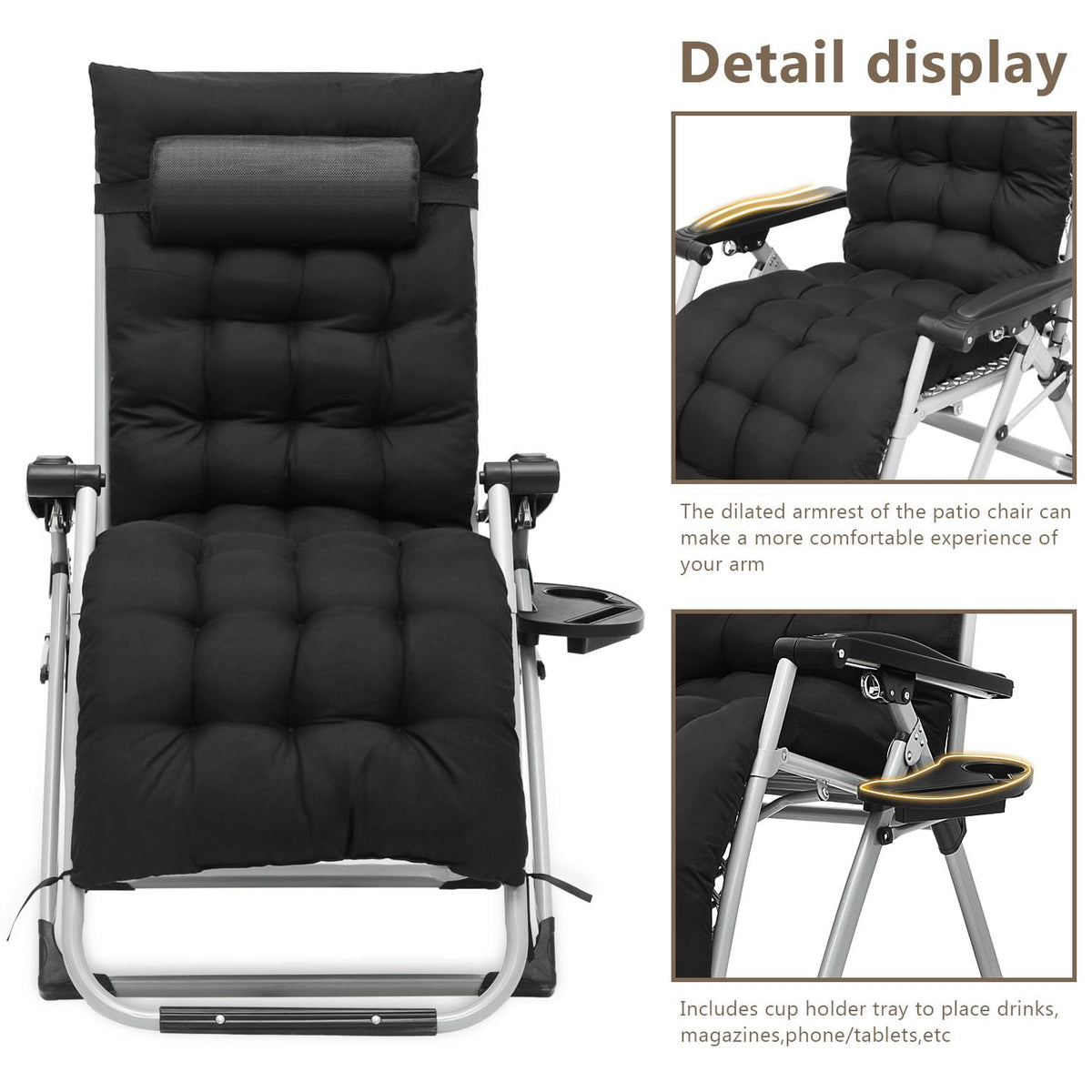 Zero Gravity Lounge Chair Black S763