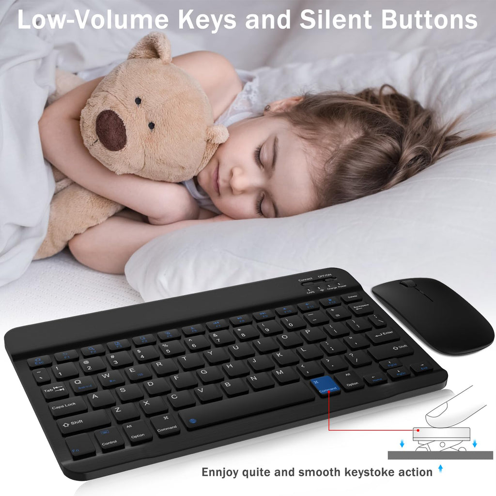 Black Rechargeable Bluetooth Keyboard and Mouse Combo Y2990