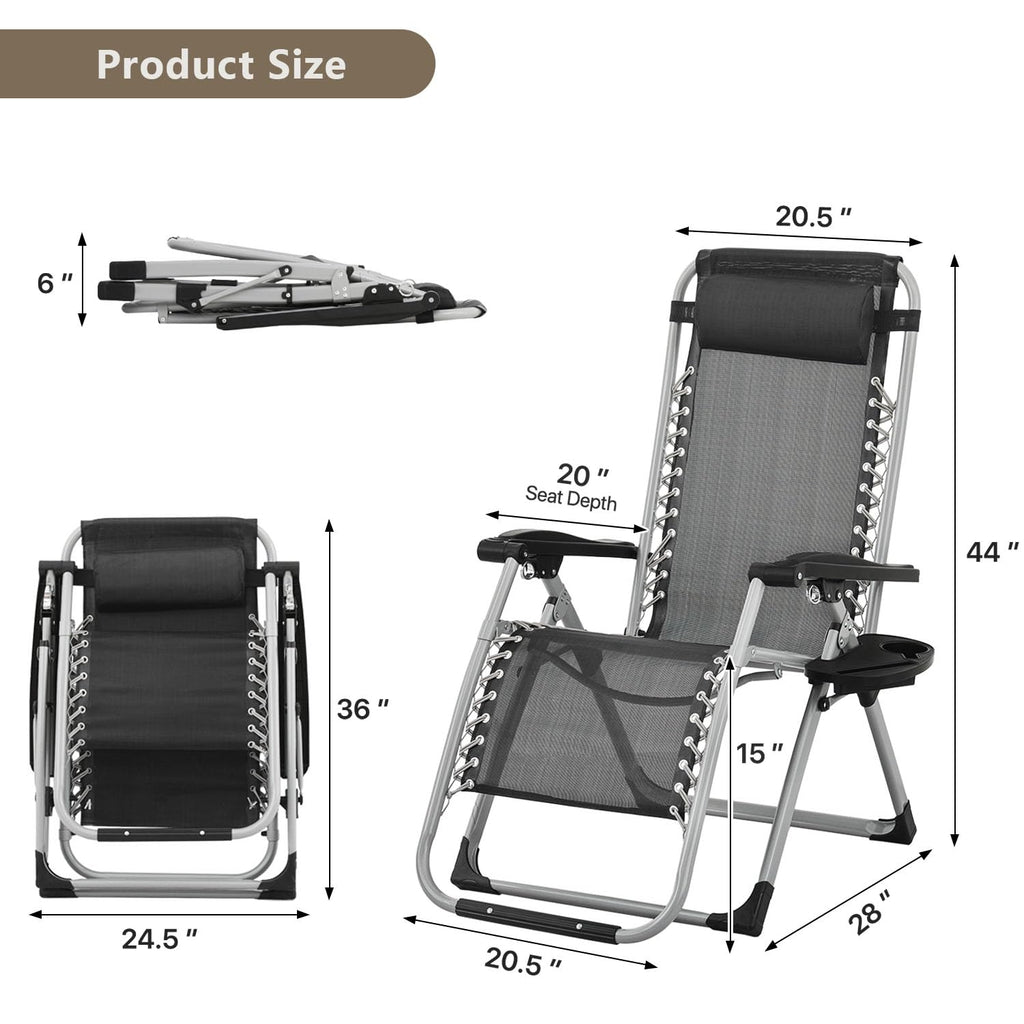 Zero Gravity Lounge Chair Black S763