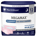 Large Adult Diapers with Tabs, Pink, 4 Count W36238