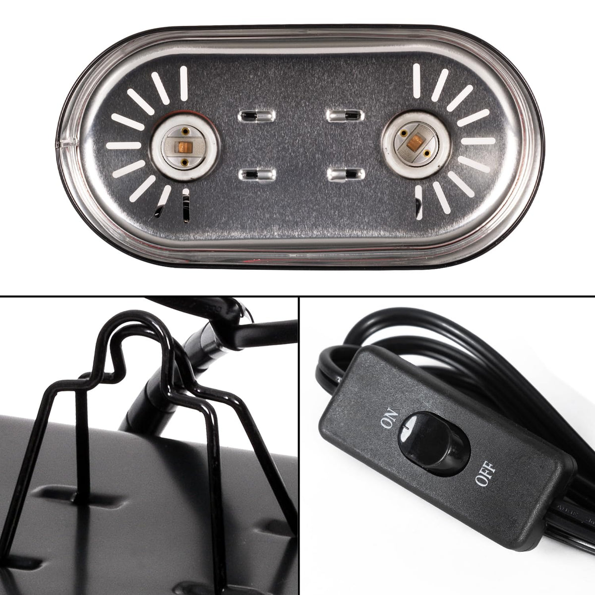 Reptile Heat Lamp Combo Pack with Dual Light Fixture, 100W Basking Spot Light & 26W UVA UVB Bulb H652