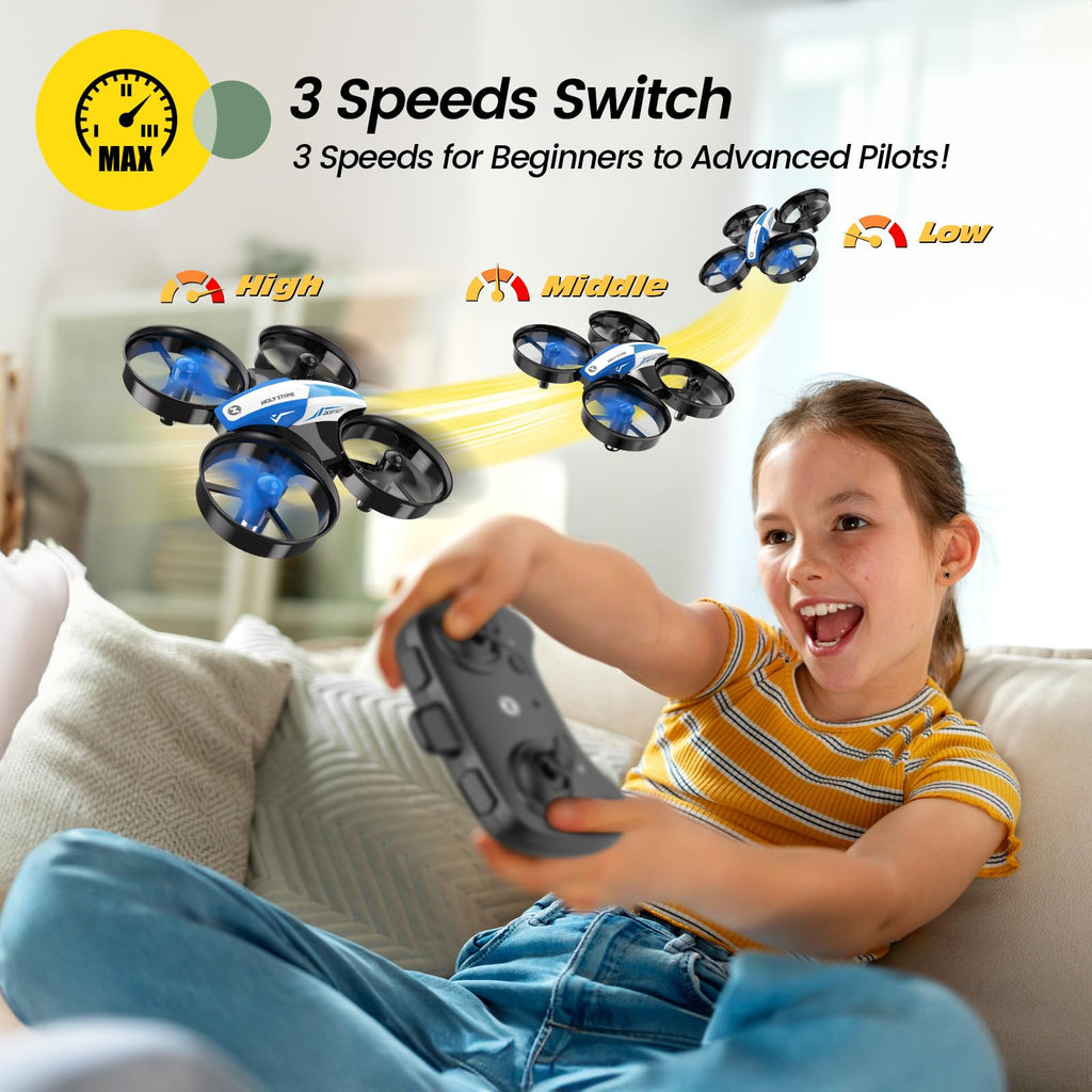 Mini Drone RC Nano Quadcopter with Auto Hovering 3D Flips and 3 Batteries Blue T527