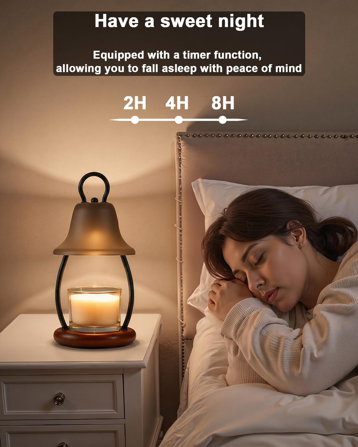 Black Dimmable Candle Warmer Lamp with Timer M936
