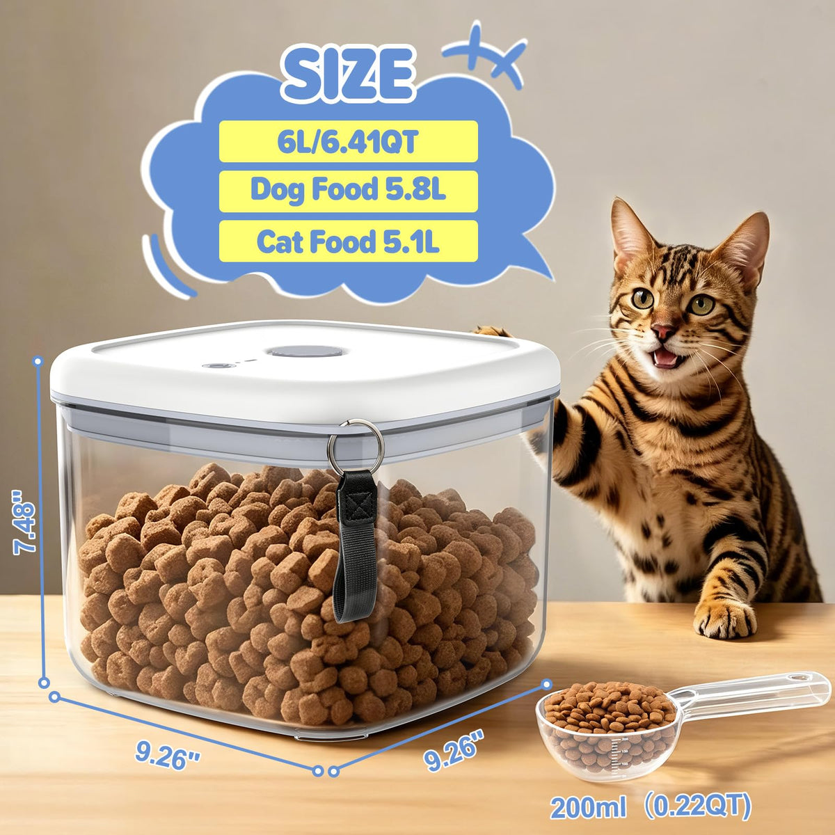 Cat Food Storage Containers With Scooper V4197