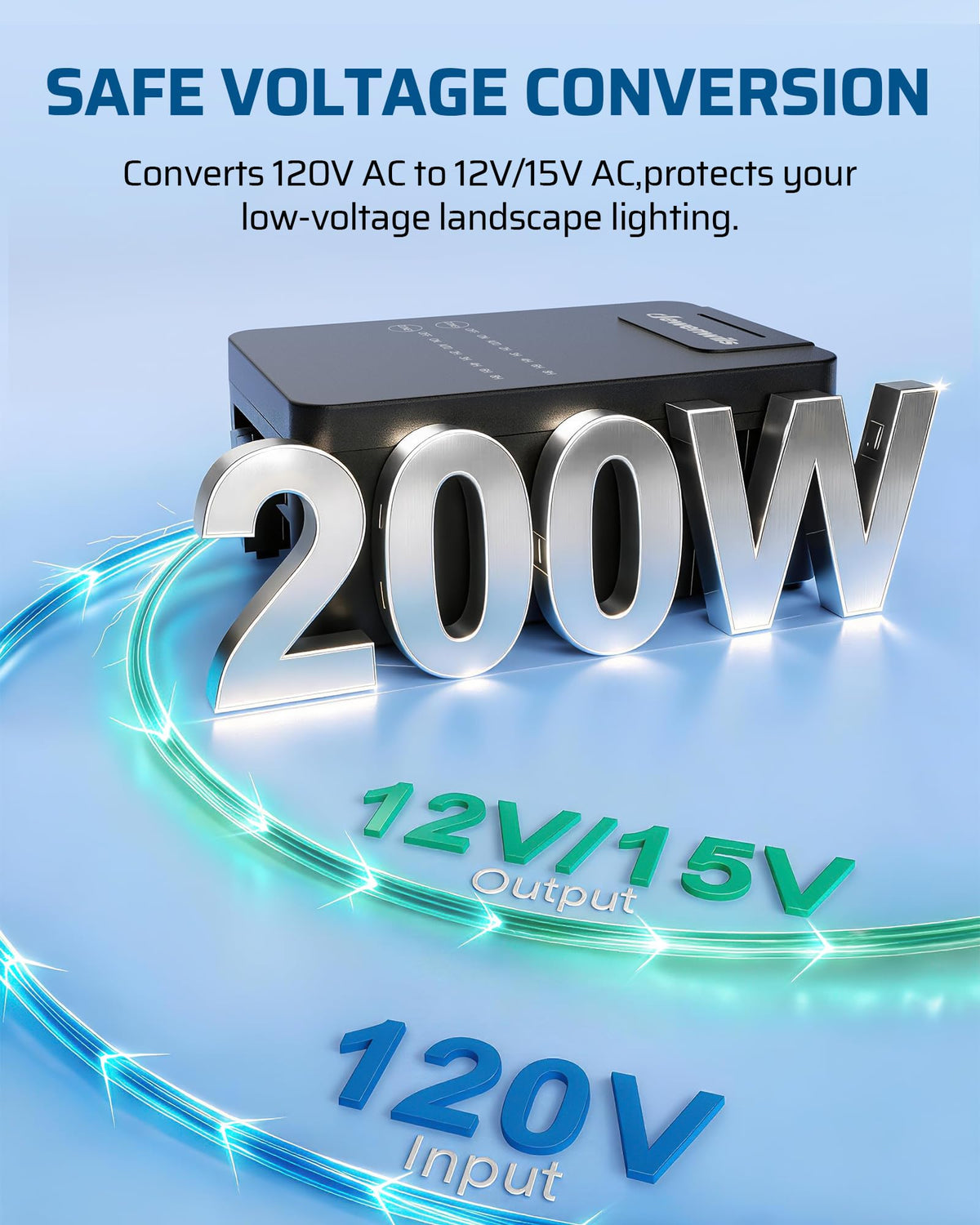 200W Low Voltage Landscape Transformer V88897