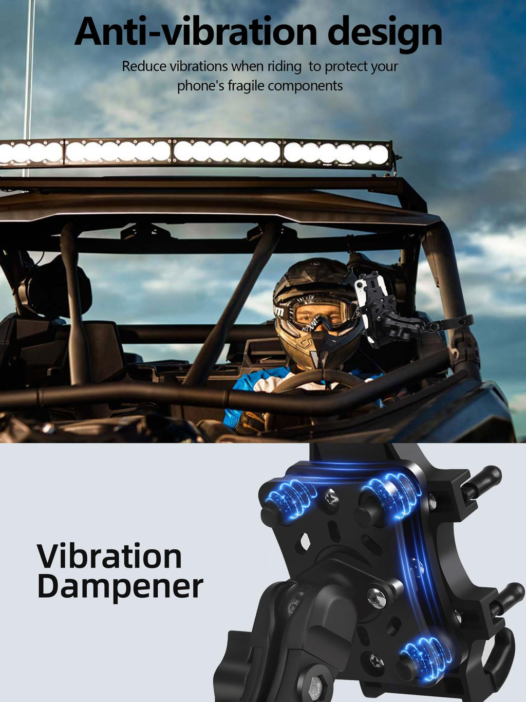 UTV Phone Mount Holder with Vibration Dampener N8508