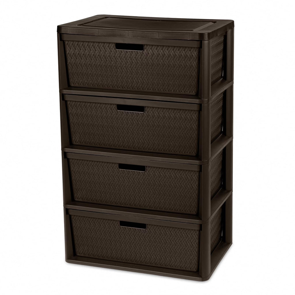 4 Drawer Brown Plastic Storage Tower X4493