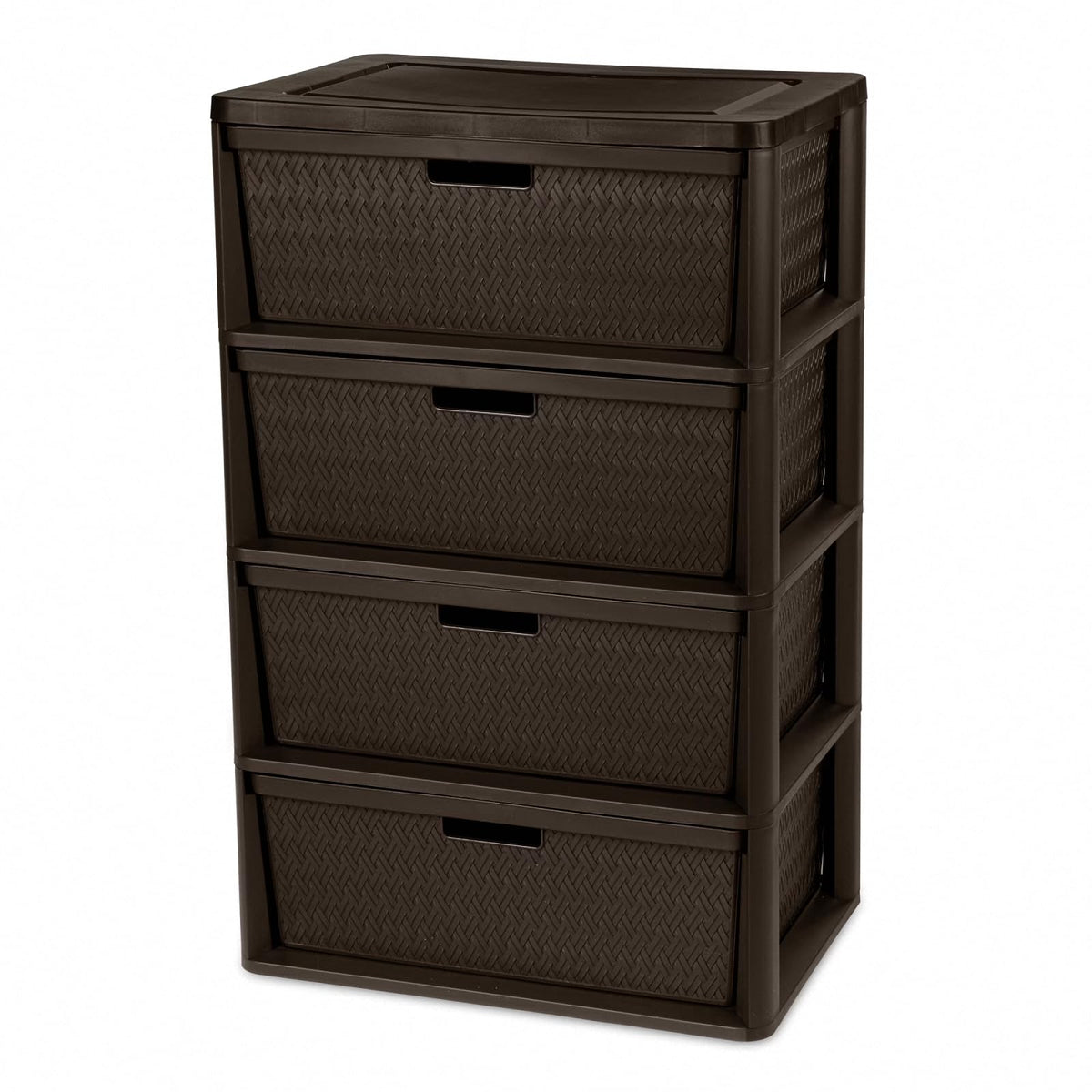4 Drawer Brown Plastic Storage Tower X4493