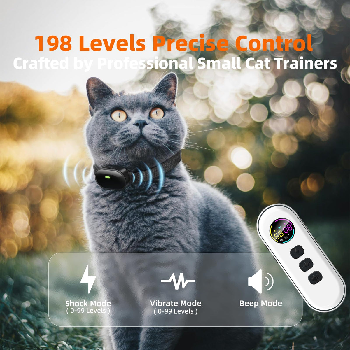 Ultra-Small Cat Training Collar with Remote, Waterproof, Rechargeable Q21876