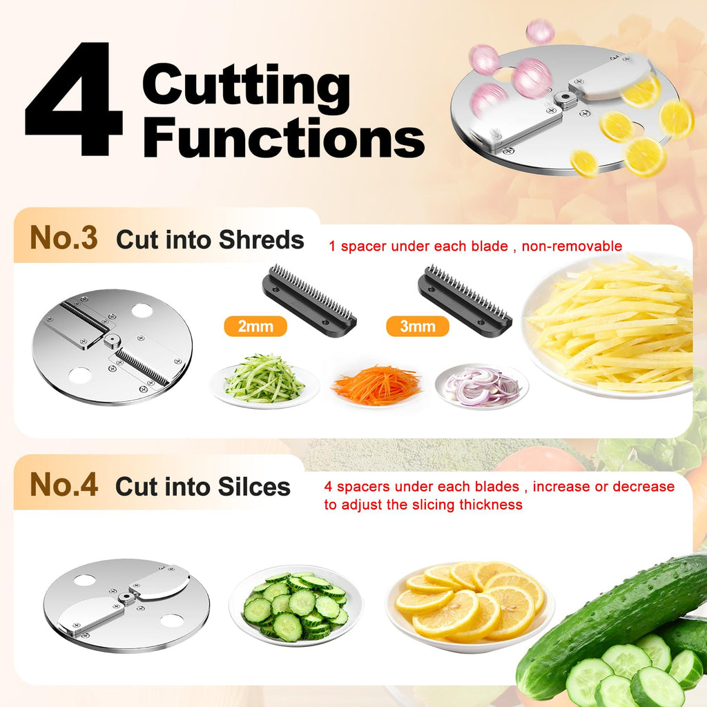 200W 4-In-1 Electric Vegetable Chopper Food Processor F698