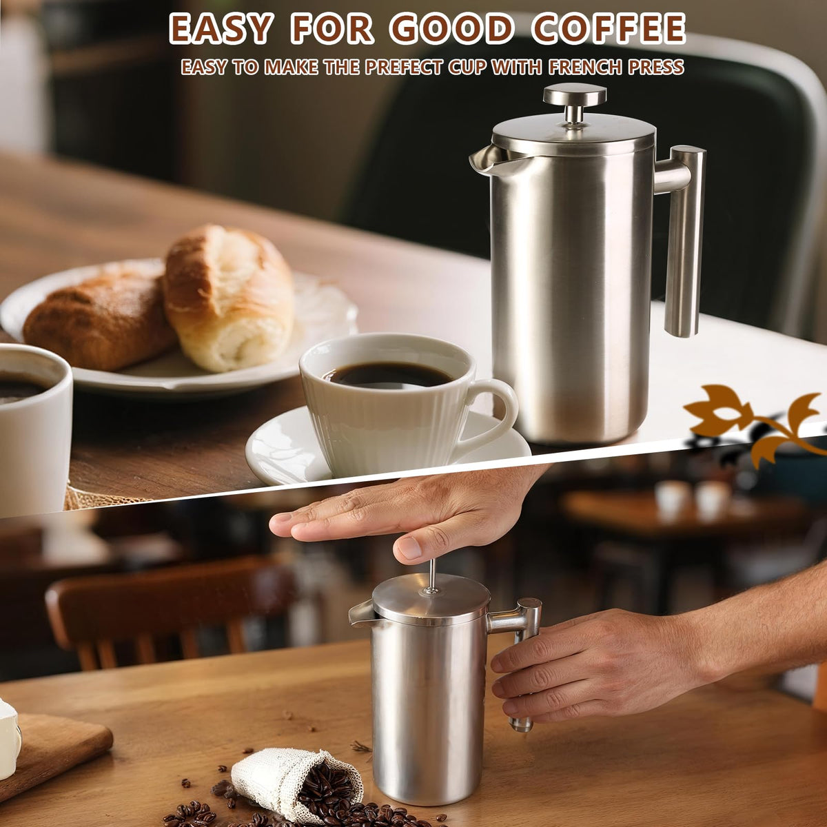 34 oz Stainless Steel French Press P602503