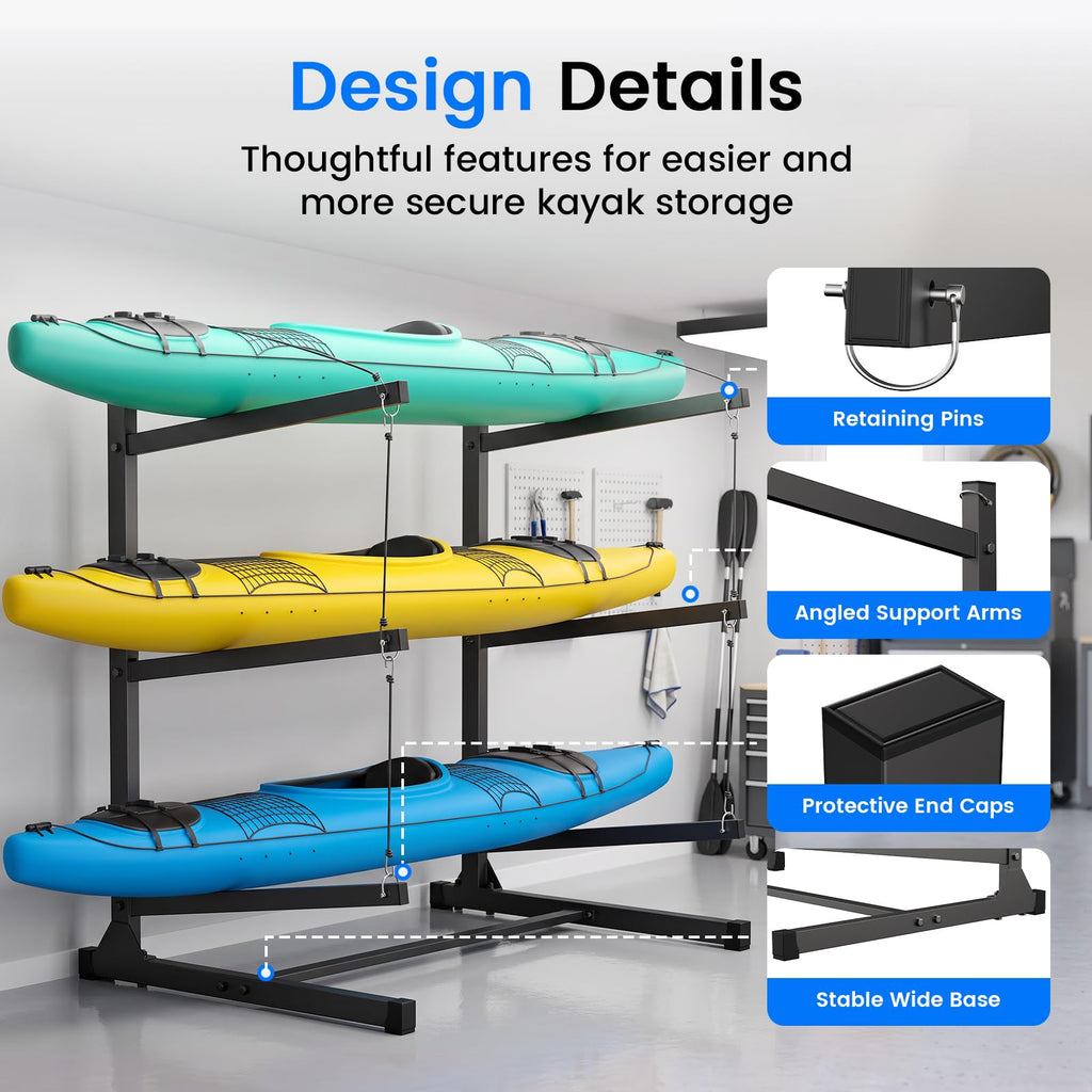 Kayak Storage Rack, Freestanding Steel Stand M53942