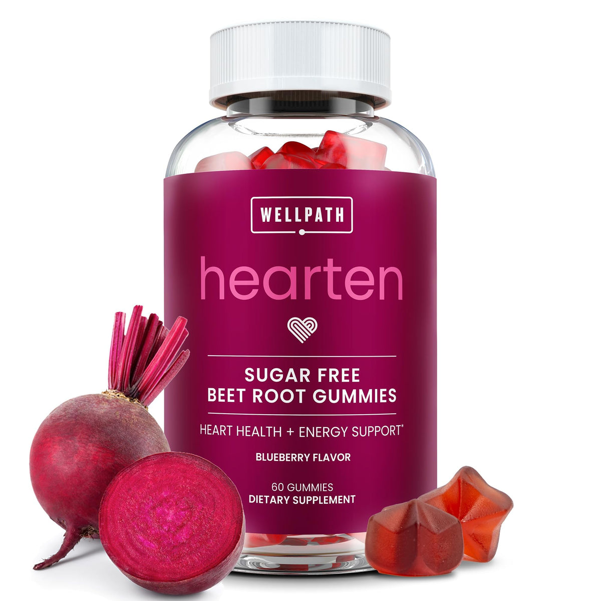 Sugar Free 1500 Mg Blueberry Flavor Beet Root Gummies 60 Ct M531